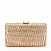 Geanta clutch cu pietricele BJH-715 06 Sampanie