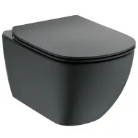 Vas wc suspendat cu capac SoftClose, negru, Aquablade, Ideal Standard Tesi