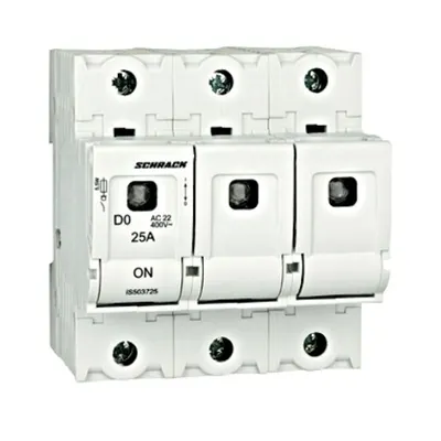 Soclu pentru portfuzibile D02, seria ARROW S, 3-poli, 25A