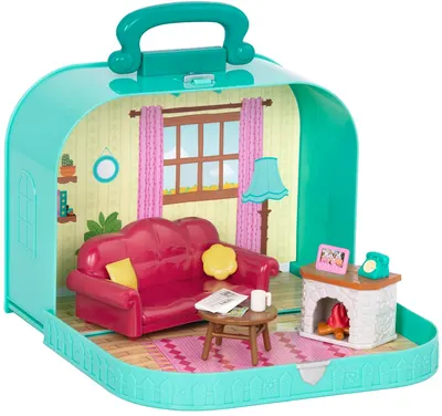 Set de joaca Battat Lil'l Woodzeez - Camera de zi in valiza