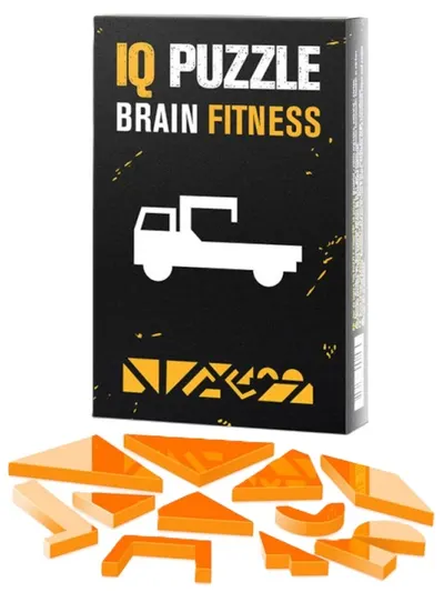 Puzzle IQ – - Camion cu macara, 12 piese