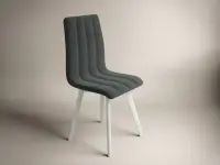 Scaun Karma Tapitat Gri Alb