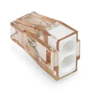 PUSH WIRE® connector for junction boxes; for solid conductors; max. 4 mm²; 2-conductor; Brown clear housing; white cover; Surrounding air temperature: max 60°C; 2,50 mm²