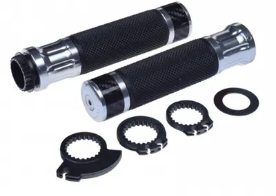Set mansoane moto universale 655, culoare negru argintiu