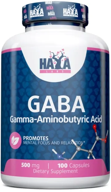 GABA, 500 mg, 100 capsule, Haya Labs