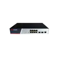 Switch cu 8 porturi PoE Hikvision DS-3E2510P(B), 2 porturi Gigabit SFP, 130W, cu management