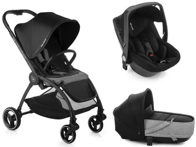 Carucior combinat 3 in 1 Jane Combo - Outback Crib One, Be Solid-Black