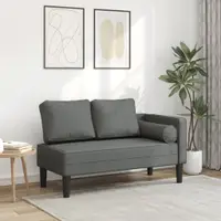 Gossi sezlong cu perne, gri inchis, material textil