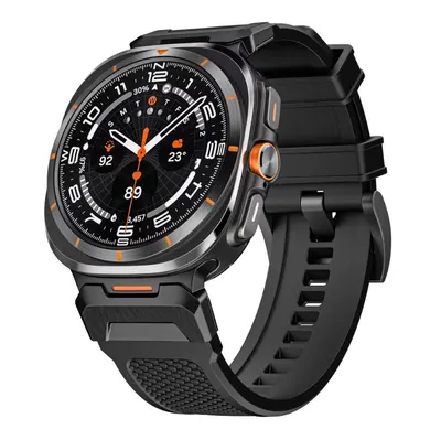 Curea Special Forces, Sport, Compatibila Samsung Galaxy Watch Ultra 47mm, Design militar, Silicon, Negru Engros