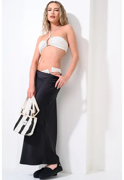 Sutien de baie bandeau - Alb murdar