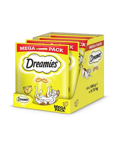 DREAMIES Mega Pack 4x180 g gustare pentru pisici, cu branza