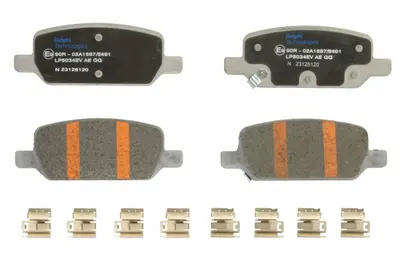 Set placute frana Spate (cu suplimente; cu un tampon de amortizare pentru vehicule electrice), potrivit TESLA MODEL 3, MODEL Y Electric 01.17