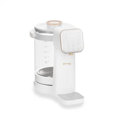 Aparat pentru incalzirea si declorizare apei, Lionelo, Babypresto 2.0, Pentru lapte parf, Lampa UV, Rezervor 3l, Lumina de noapte, Dozare 30- 300 ml, 1200 W, Afisaj digital, Alb