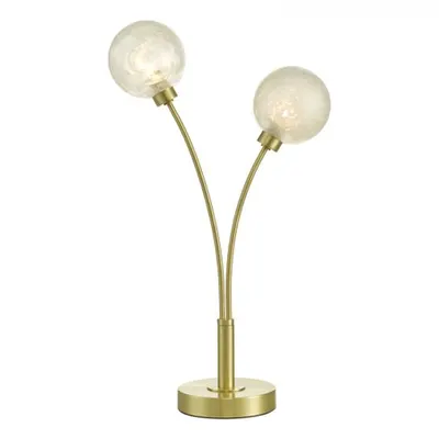Veioza Avari 2 Light Table Lamp Satin Brass Glass