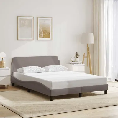 vidaXL Cadru de pat, Dover, gri taupe, 140x190 cm, textil