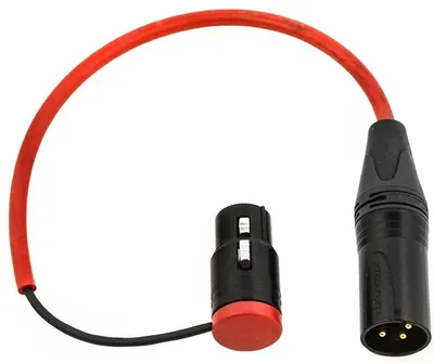Cablu Rycote - 042277, XLR-3m / XLR-3f, 0,26 m, rosu/negru