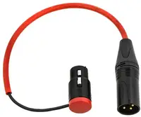 Cablu Rycote - 042277, XLR-3m / XLR-3f, 0,26 m, rosu/negru