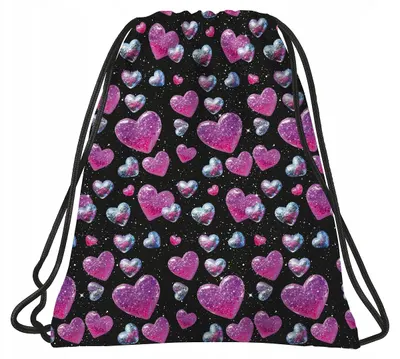 Geantă sport BackUp 8 A - Glitter Hearts
