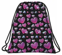 Geantă sport BackUp 8 A - Glitter Hearts