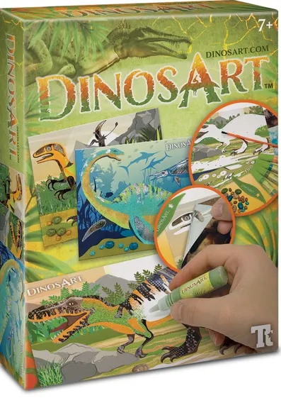Set creativ DinosArt - Sand și Foil Art, dinozauri
