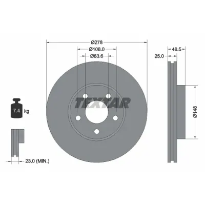 Disc frana TEXTAR 92141205