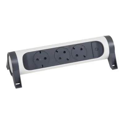 Prelungitor Sch 3x2p+t Premium Rotativ si Fixabil pentru a Fi Cablat Alb/negru