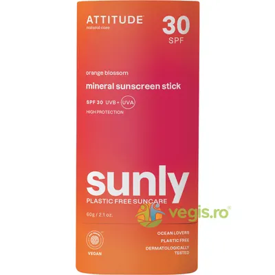 Stick pentru Protectie Solara SPF30 cu Parfum de Floare de Portocal pentru Adulti Sunly 60g
