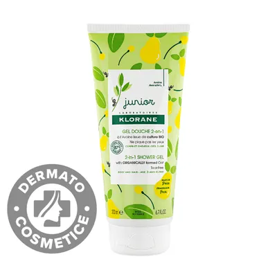 Gel pentru corp si par aroma pere, 200 ml, Klorane Junior