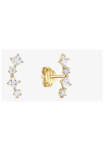 Cercei din aur 14K - zirconia - 10mm