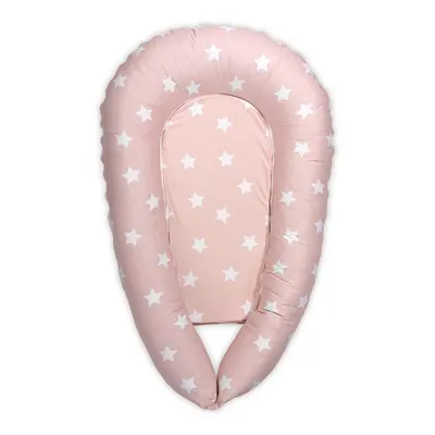 Baby Nest 3 in 1 cu husa din bumbac ranforce 110x70x15 cm Pale Blush