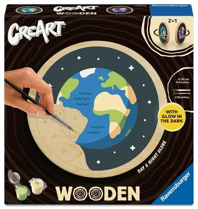Set de pictat după numere Ravensburger CreArt Wooden - Planeta Pământ