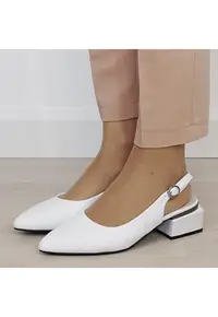 Pantofi albi comozi din piele naturala BY6889-5 02 19791 - Alb