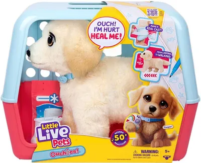 Jucărie interactivă Moose Little Live Pets - Cățel cu picioruș bolnav
