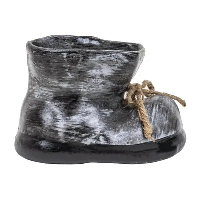 Decoratiune Gradina, Ceramica, Bocanc Mic cu Suport pentru Flori, Lungime 22 cm, Inaltime 15 cm