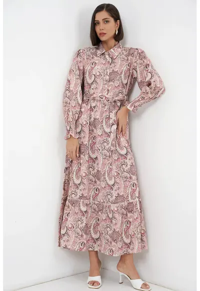 Rochie camasa imprimeu paisley - cu viscoza