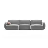Colțar gri închis extensibil/cu spațiu de depozitare cu tapițerie din catifea (în formă de "U") Tonale – Cosmopolitan Design