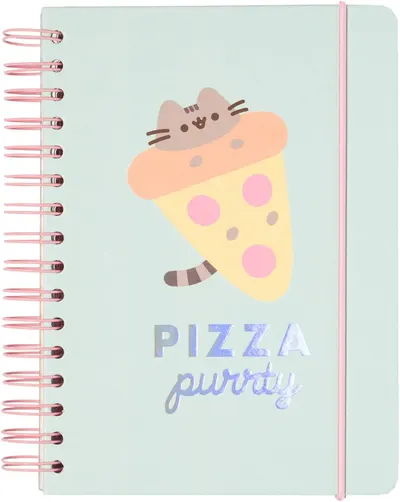 Caiet Erik Animation: Pusheen - Pizza Party, cu o spirală , format A5