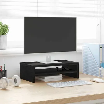 vidaXL Suport monitor stejar negru 42x24x13 cm lemn prelucrat