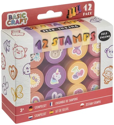 Set de ștampile Grafix - 12 buc, roz