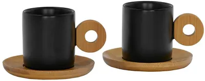Set de cești de espresso Maison - Nordic, 2 buc., 90 ml, negre