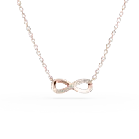 Lant cu pandantiv infinit din aur roz cu diamante de 0.04ct