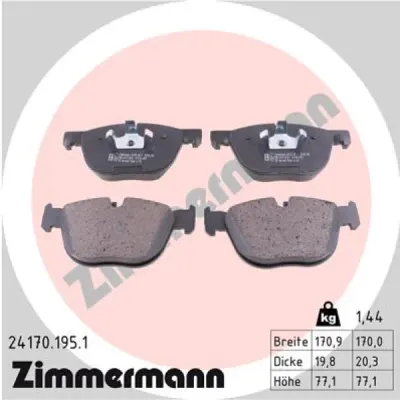 Set placute frana, frana disc ZIMMERMANN 24170.195.1