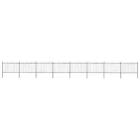 vidaXL Gard de grădină cu vârf circular din oțel, 1339x120 cm, negru