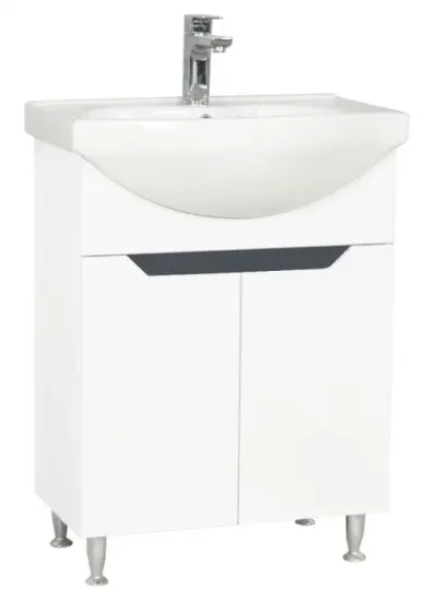 Set Baza front MDF si Lavoar seria 050, montat, 60 cm, alb + antracit