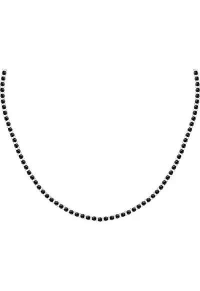Colier S1728 - Argintiu - Negru