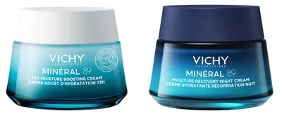 Vichy Minéral 89 Set - Cremă hidratantă ușoară și cremă de noapte, 2 x 50 ml