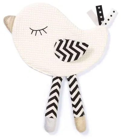 Jucărie bebeluși zgomotoasă pentru îmbrățișat BabyOno - Little Birdie, 27 cm