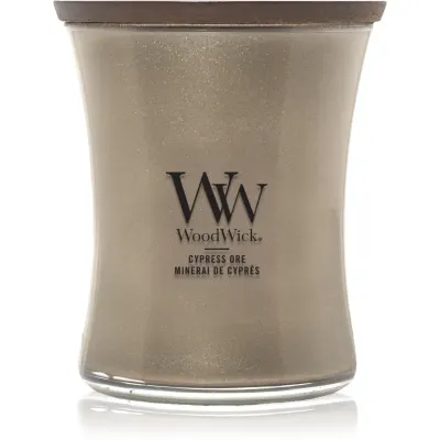 Woodwick Precious Metals Cypress Ore lumânare parfumată 275 g