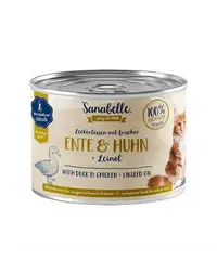 SANABELLE Duck&amp;Chicken 195 g pate pentru pisici adulte, pui si rata