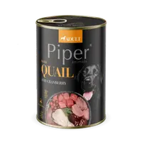 Hrana umeda pentru caini PIPER DOG, prepelita si merisoare, 400g